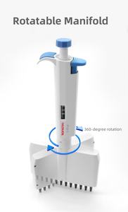 Pipette de transfert répétitive en plastique multicanal à 8 têtes à volume réglable de haute qualité 20-200ul pour une utilisation en laboratoire biochimique - Product Image 5