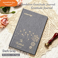 Carnet de gratitude personnalisé A5, couverture en tissu cousue, couverture rigide en lin, dorure or de luxe, questions de réflexion quotidiennes, cadeau bien-être
