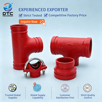 Raccord rigide rainuré en fonte ductile haute résistance DTC, peint en rouge, PN16/1,6 MPa DN50-DN300 pour conduite d'hydrant d'incendie
