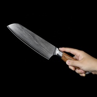 Amber Olive Holzgriff 7 Zoll Hochkarbon-Stahl Küchenmesser Santoku-Messer Japanisches VG10 Super-Kohlenstoffstahl Kochmesser