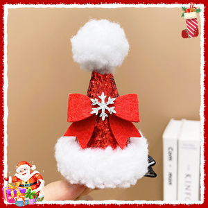 <b>Winter</b> Christmas Santa Hat Hair Hairclip Hairgrips Santa Hairpin Reindeer Christmas Hair Clips - Product Image 6