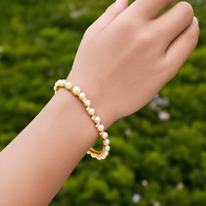 Bracelet en perles en acier inoxydable 316L plaqué or PVD, bijoux durables et résistants pour femmes - Product Image 3