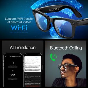 Gafas Inteligentes <span class=keywords><strong>con</strong></span> IA y Cámara W610, Micrófono, Video, Bluetooth, Traducción por IA, Grabación, Memoria de 4 GB, Gafas de Video Resistentes al Agua para Hombre - Product Image 2