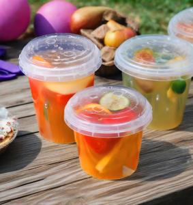 Custom Ijs Fruit Yoghurt Smoothie Plastic Beker Mini Wegwerp <span class=keywords><strong>Dessert</strong></span> Emmer Bekers Pet U Gevormde Clear Parfait Cups Met Deksels