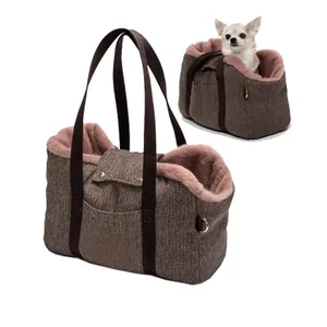 时尚宠物提篮毛绒猫购物袋Bolsa De Viaje Para Mascotas豪华手提包宠物吊带小型犬提篮