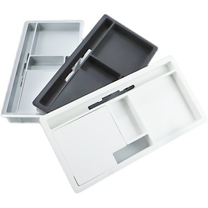 กล่องเก็บสายไฟพลาสติกทรงสี่เหลี่ยม ทนทาน สไตล์มินิมอล แบบตั้งโต๊ะ วัสดุ PP - Product Image 1