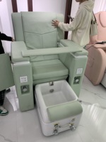 Chaise de barbier spa pédicure haut de gamme Meishi avec éclairage LED équipement spa pour ongles repose-pieds et bassin confortables
