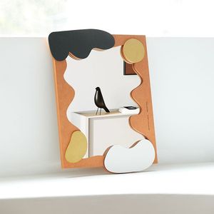 Abstract Irregular Framed Wall Art Off <b>White</b> Scandinavian Style Home Decor <b>Hanging</b> Item Single Piece Package - Product Image 2