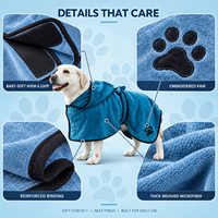 Peignoir de bain pour chien en microfibre personnalisé, à capuche, serviette de séchage rapide et absorbante pour animaux de compagnie, avec logo brodé, vente en gros