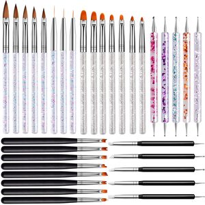 Ensemble de pinceaux professionnels pour la peinture de précision sur les ongles, pinceaux fins, ronds, plats, micro-détails pour le gel, kit de manucure pour salon - Product Image 2