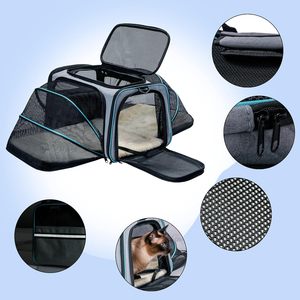 Airline Approved Expandable Cat Dog Pet Carrier Soft-<b>Sided</b> Eco-Friendly Fashion with Removable Fleece Pad and Pockets - Product Image 2