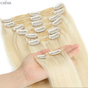 100% vrais cheveux humains blonds Clip dans les faisceaux d'extensions de cheveux pour le tressage en vrac noirs naturels 613 cheveux brésiliens colorés 30 pouces - Product Image 1