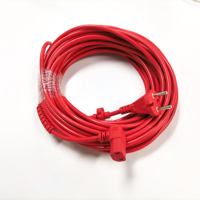 Fits Vacuum Cleaners 250V 10A 1MM2 Mains Power Cable 5m Fitted 2 Pin EU Plug to Angled C17 Ac Power Cord