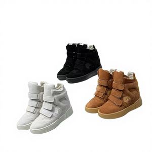 Luxurious Designer <b>Lace</b>-<b>up</b> Boots Personalized Soft Leather Women's Genuine Sheepskin Fashionable Motorcycle Chunky <b>Heel</b> Air - Product Image 4