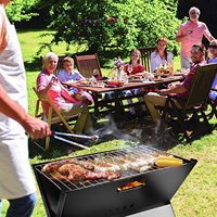 Barbecue au charbon de bois portable, compact et pliable, barbecue noir, barbecue au charbon de bois pour les barbecues, le camping et les voyages