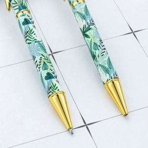 New 1.0Mm Custom Logo Heat Transfer Twist-Action Metal Hotel Conference Gift Multi-Color Floral Pattern Ballpoint <b>Pen</b> - Product Image 4