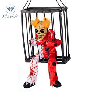 Gào thét treo Halloween cảm biến chuyển động Bộ Xương lồng Tù Nhân sáng lên đôi mắt ma ám trang trí ngôi nhà - Product Image 4