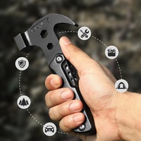 Pince multifonction 18-en-1 en acier inoxydable avec clé, tournevis, marteau à griffes pour camping, extérieur et secours d'urgence