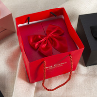 Boîte cadeau double couche gaufrée pour bijoux, rose éternelle, rouge à lèvres, collier, bague, Saint-Valentin, anniversaire
