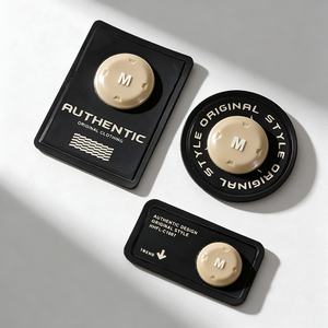 Custom Metal PU Leather Patch Custom Brand Identity Label for Overcoat Jackets Newsboy <b>Hats</b> Tablet Pouches Silk <b>Scarves</b> - Product Image 2