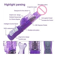 Dildo Rabbit Vibrator Masturbator G-Punkt 12 Geschwindigkeiten Vibration Dual-Motor Massagegerät Klitoris Rotationsstimulator Weibliches Sexspielzeug