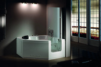 Baignoire autoportante en acrylique Paris EB-013, avec massage par jets d'eau, 8 bulles, 6 grands jets, forme diamant, 1 à 2 places