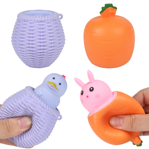 New Design OEM Easter Festival Pop up Cup Squeeze <b>Toys</b> Hiding up Stress Relief <b>Toys</b> Rabbit and Chick Pop Fidget <b>Toys</b> - Product Image 1
