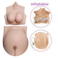 Faux gros seins gonflables en silicone bricolage et ventre de femme enceinte artificiel taille M Cospaly pour LGBTQ Crossdressing