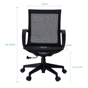 Chaise de bureau ergonomique moderne à dossier moyen en maille, nouvelle conception, pour cadres et employés, avec hauteur réglable - Product Image 4