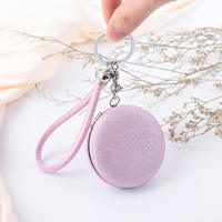 Miroir double face portable en cuir PU pour fille, avec cordon, porte-clés de voiture, logo personnalisé, écologique
