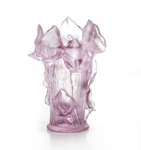 Sembolik Calla Lily Vazo El Yapımı 23 cm Kristal Sanatı Modern Akış Tasarımı Lüks Yıldönümü ve Ofis Hediyesi - Product Image 1