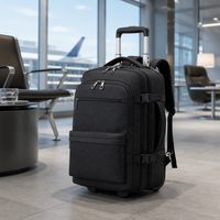 Sac à dos de voyage à roulettes grande capacité multi-compartiments en tissu Oxford, sac de transport pour ordinateur portable, idéal pour les déplacements professionnels et comme bagage cabine