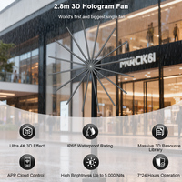 Ventilador Holográfico 3D de Alta Luminosidade 5000 Nit 280cm para Publicidade, Suporta Montagem em Múltiplos Ventiladores para Parede de Vídeo, Ventilador Holográfico Externo à Prova d'Água