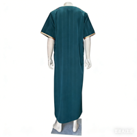 Túnica Árabe Koshibo para Hombre, Thobe, Thawb, Estilo Saudí/Dubái, Kaftán para Fiesta en la Mezquita, Manga Corta, Transpirable, Ligero, Bordado