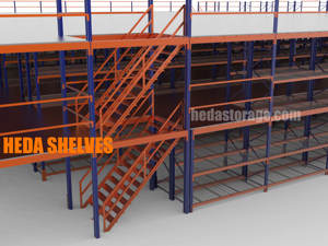 מערכת מדפים של פלטפורמת מזניין גדולה עם מדרגות לפתרון מחסן מערכת מתלים לרצפה בזניין - Product Image 3