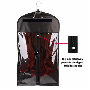 Grosir tas ekstensi rambut tanpa tenun cantik tas penyimpanan Wig ritsleting kapasitas tinggi tanpa gantungan - Product Image 1