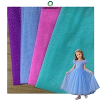 Tissu en tulle tricoté à la dentelle, coloré, 100D, 100% polyester, imprimé uni, respirant, léger, pour la décoration intérieure et les mariages