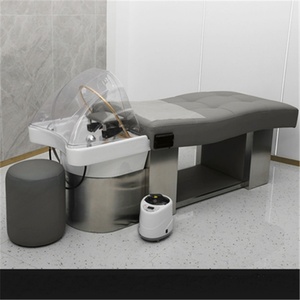 Kisen Nuevo Diseño de Muebles para Barbería, Lavacabezas de Salón en Negro, Blanco y Azul, Cama de Masaje con Acero Inoxidable en Venta - Product Image 3