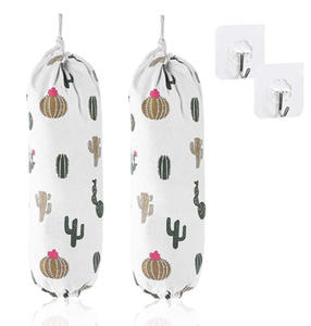 DS1509 porte-sacs poubelle, organisateur mural porte-sac en plastique avec cordon distributeur <span class=keywords><strong>de</strong></span> stockage <span class=keywords><strong>de</strong></span> sacs <span class=keywords><strong>d</strong></span>'épicerie - Product Image 4