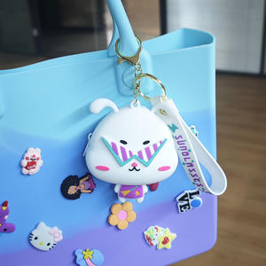 En aval Best-seller Cartoon Silicone Coin Purse Cute Rock Bunny Keychain Bag Pendant Girl Ornament - Product Image 3