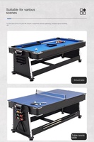 Table de jeu multifonction 4 en 1 de 7 pieds : billard/hockey sur air/tennis de table/table à manger