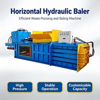 Presse à balles horizontale hydraulique à commande PLC, machine à presser les déchets plastiques, machine à presser les bouteilles PET