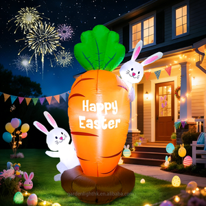 Décoration gonflable de Pâques de 1,5 m - Carotte gonflable lumineuse avec lapins mignons pour la décoration de jardin, pelouse, patio et fêtes - Product Image 5