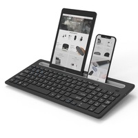Clavier sans fil rechargeable AIKUN pour bureau et domicile - Commutateur à ciseaux - Design ultra-plat - Triple solution BT5.0 + 3.0 + 2.4G