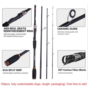 <span class=keywords><strong>Canne</strong></span> à pêche OEM/ODM 1,98m-3,0m 56cm, <span class=keywords><strong>canne</strong></span> à spinning de voyage avec anneaux Fuji, <span class=keywords><strong>canne</strong></span> à pêche en fibre de carbone de haute qualité pour la <span class=keywords><strong>carpe</strong></span> et le bar - Product Image 2