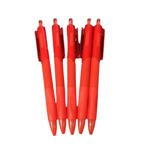 Stylo à bille rouge à pointe fine en acier inoxydable, fermeture à pression, corps en plastique durable pour la signature et la pratique de l'écriture - Product Image 1