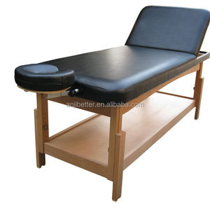 Venta al por mayor de fábrica, mesa de masaje fija de belleza duradera y resistente, almacenamiento de madera, <span class=keywords><strong>2</strong></span> secciones, mesa estacionaria de gran tamaño, cama de masaje - Product Image 2