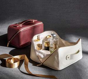 Sac de rangement de maquillage à fermeture éclair en métal doré beauté cuir résistant à l'eau cosmétique soin de la peau organisateur de <span class=keywords><strong>parfum</strong></span> mini boîte d'emballage - Product Image 1