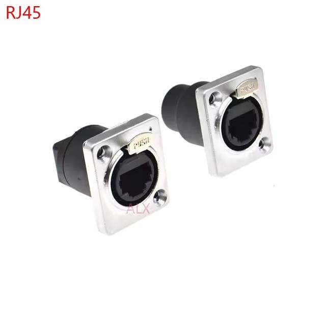 D type metal RJ45 female socket panel mounting holder adapter RJ45 female to female Network Ethernet connector for 86 panel