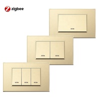 Interruttore Intelligente Zigbee Tuya a 1/2/3 Vie Nero Senza Neutro Senza Condensatore per Illuminazione a Parete